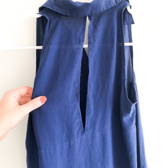 XS Madewell 100% Silk Sleeveless Top w/ Split Back - Picture 3 of 3